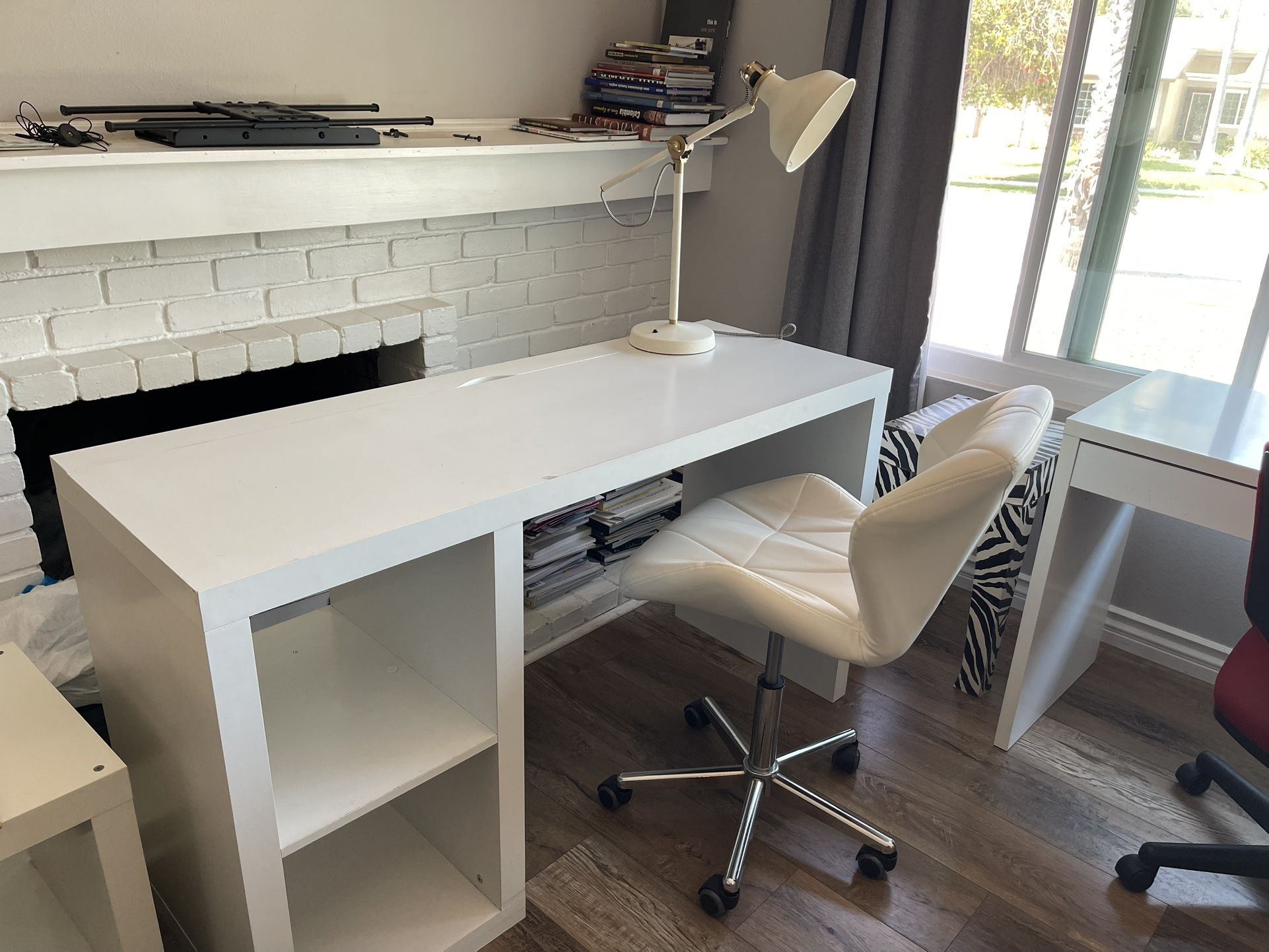 White Desk With Chair Set