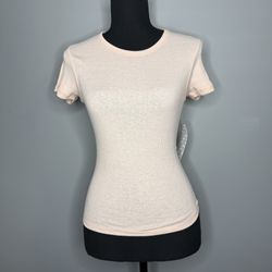 Urban Outfitters Light pink short sleeve top with ribbed texture