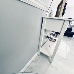 White Console Table With Drawers
