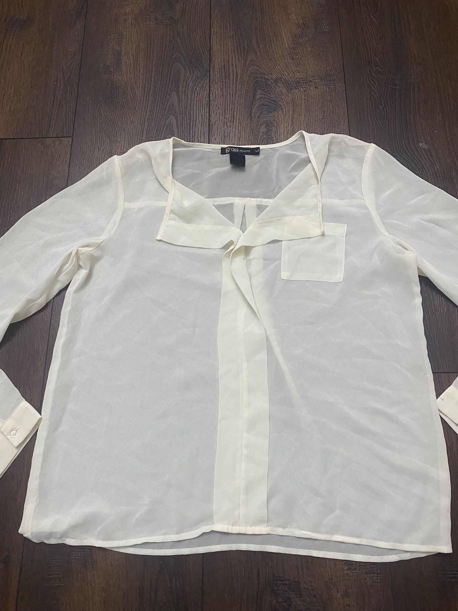 Womans Beige Shirt Size Large By Grass Collection #17