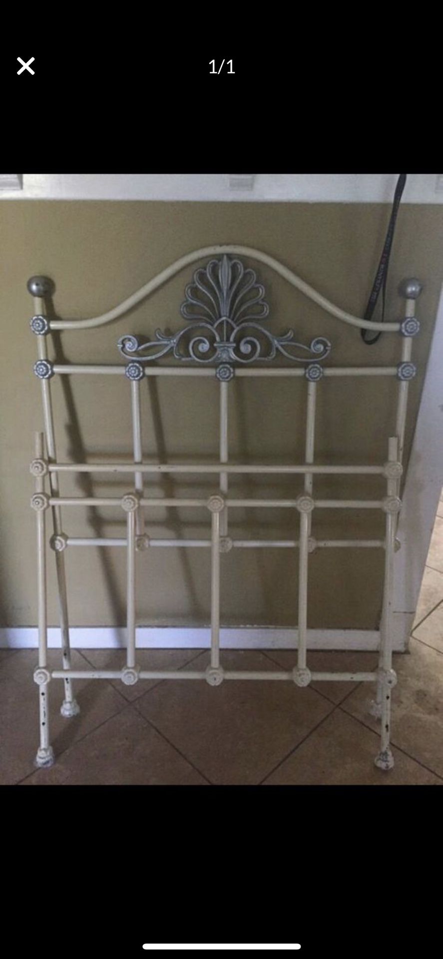 **FREE** (serious buyers) Only Vintage metal twin size bed frame only!!! NO RAILS
