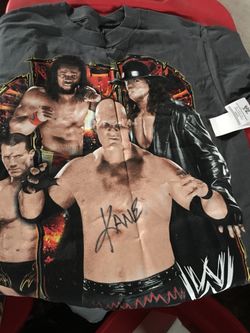 Kane Autographed wwe wrestling shirt new