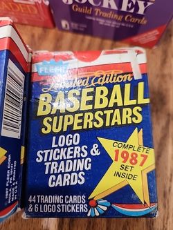 Lot Of 7  1987 Fleer Limited Edition BASEBALL SUPERSTARS (44) Card Set+ (6) Stickers