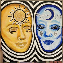 Sun & Moon Painting 10”x10”