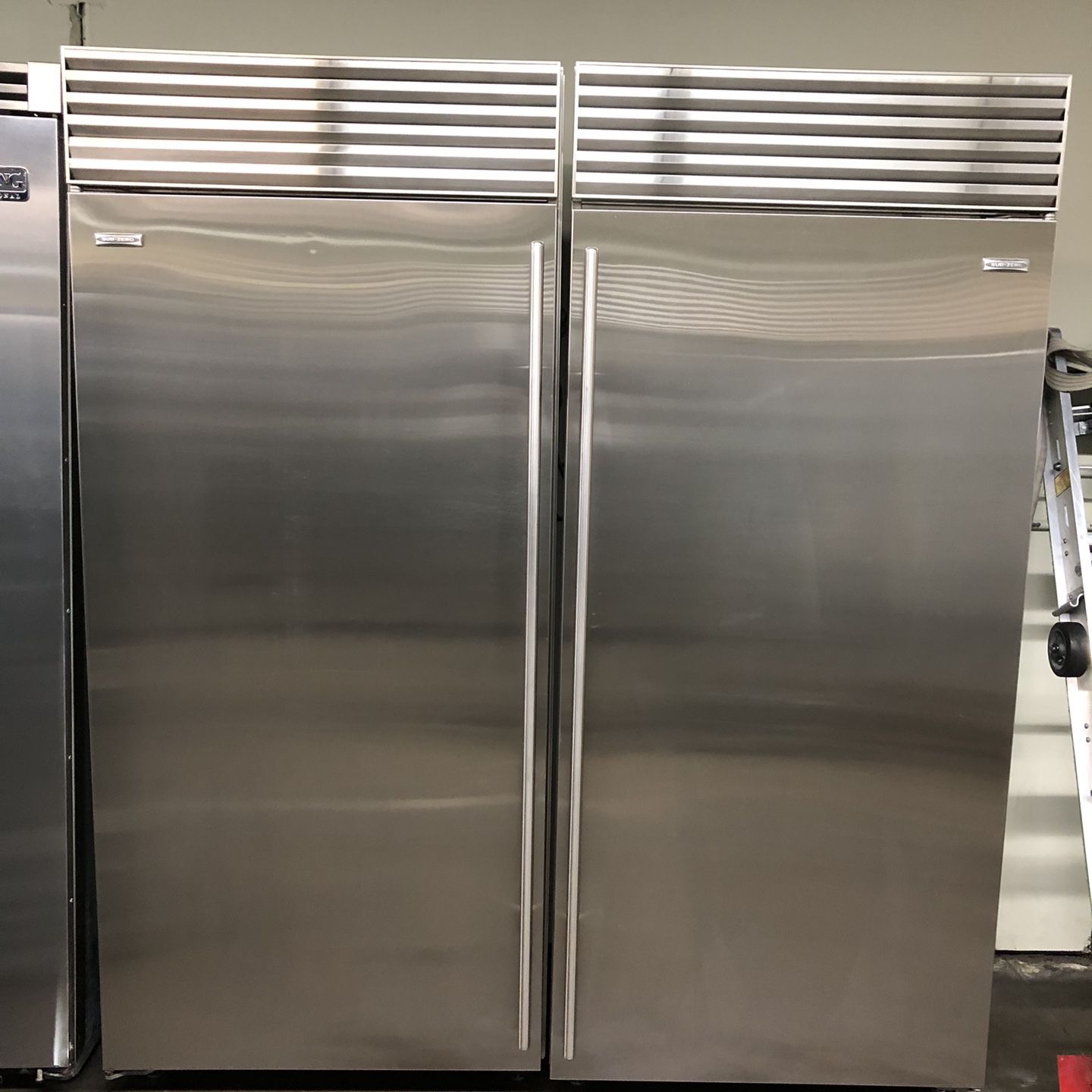 Sub Zero 72”wide Stainless Steel Built In Side By Side Refrigerator Columns 