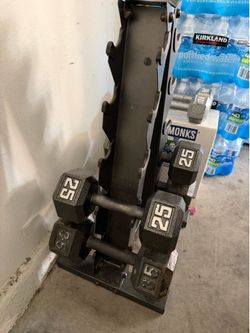 Dumbbells and rack