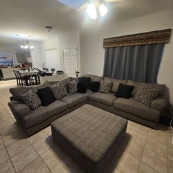 Grey L-shaped Sectional Couch