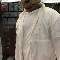 Scarecrow-esk Creepy Custom Mask And Custom Straitjacket Halloween Costume