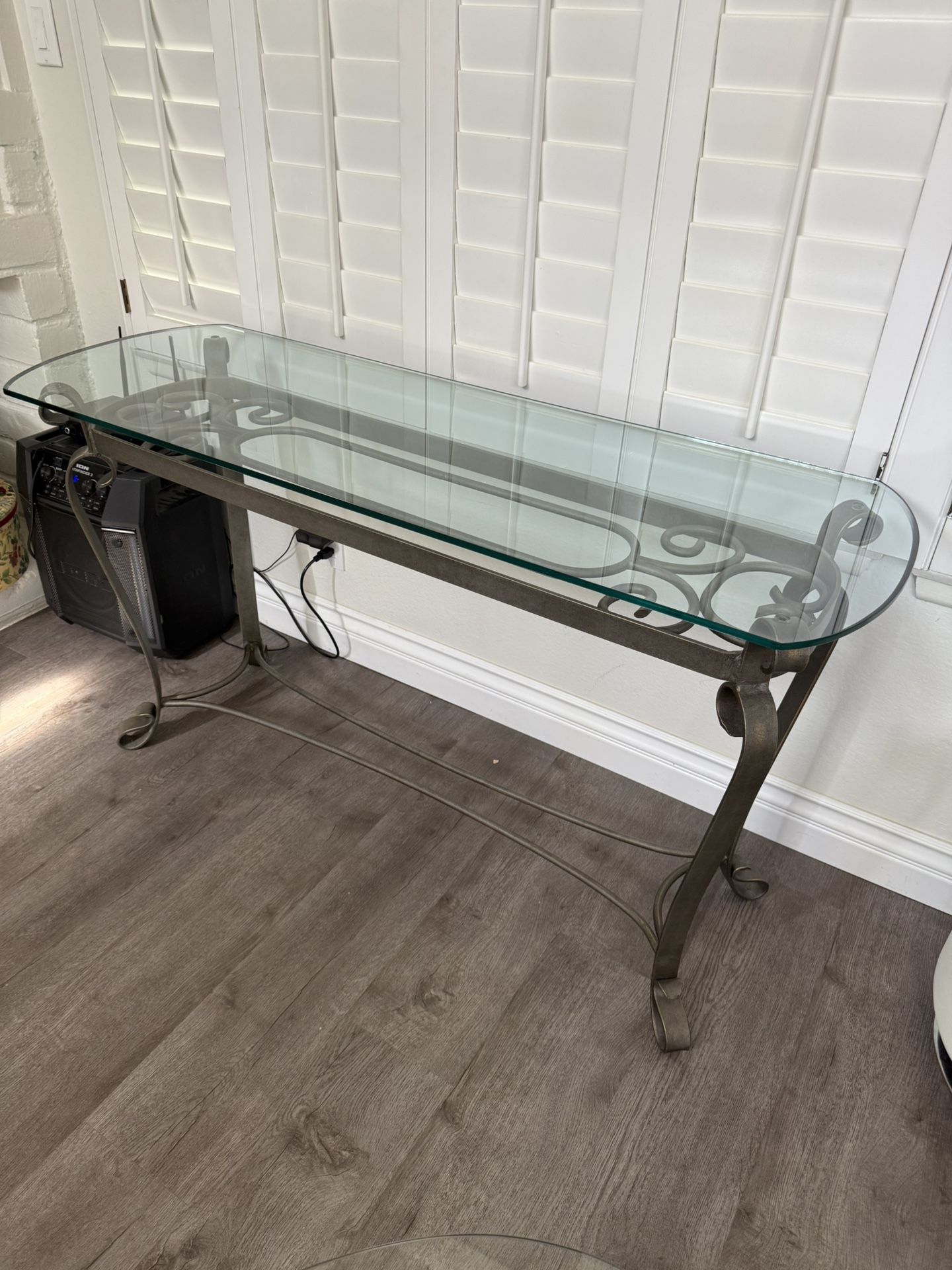 Console Table – Glass & Metal – 52”x18”x29”