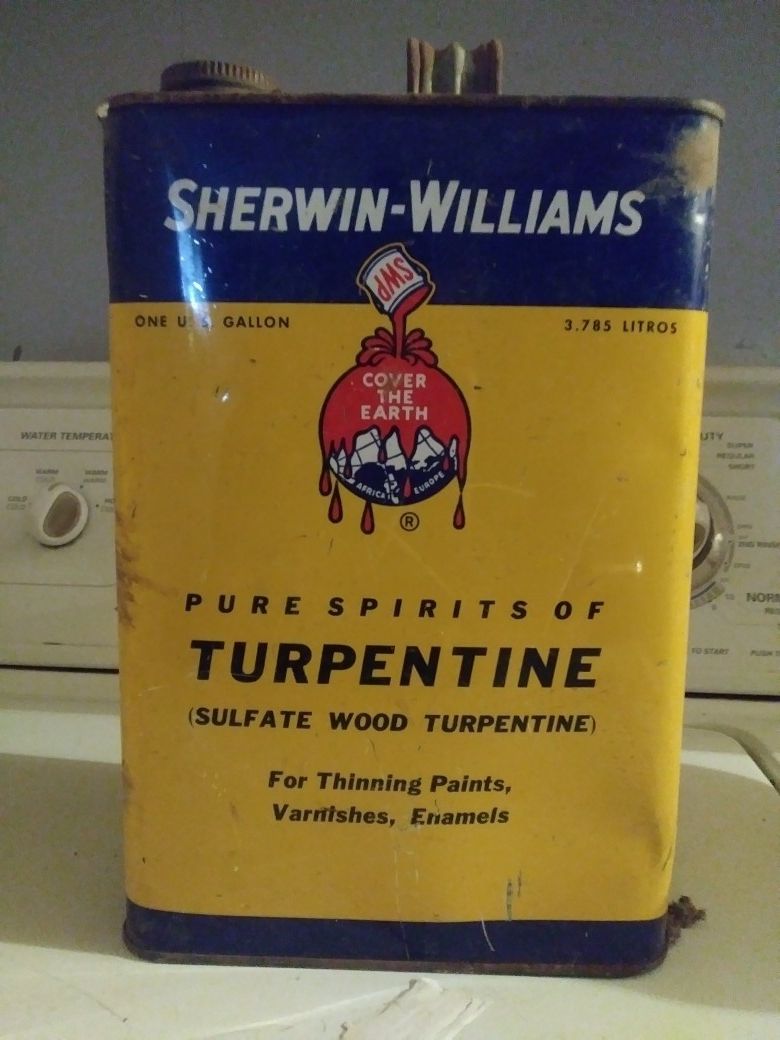 Vintage Sherwin-Williams Turpentine Can Man Cave 1 gal