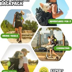 FUR CADET Plush and Comfy Dog Carrier Backpack for Hiking and Selfie-Worthy Adventures, Loaded with Pockets, Collapsible Dog Bowl and Potty Bags, Prem