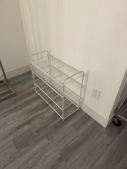 White Metal Wire Shoe Rack 3-Tier
