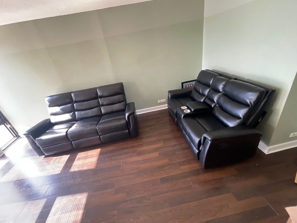 LEATHER BRAND NEW RECLINING SOFA AND LOVESEAT SET SAME DAY DELIVERY 