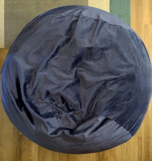 Blue Velvet Giant Bean Bag Chair 