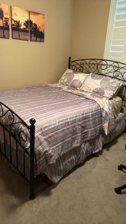Mattress, bed frame and bedding