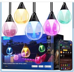Govee Clear Bulb Outdoor String Lights, 96ft IP67 Patio & Backyard Lights