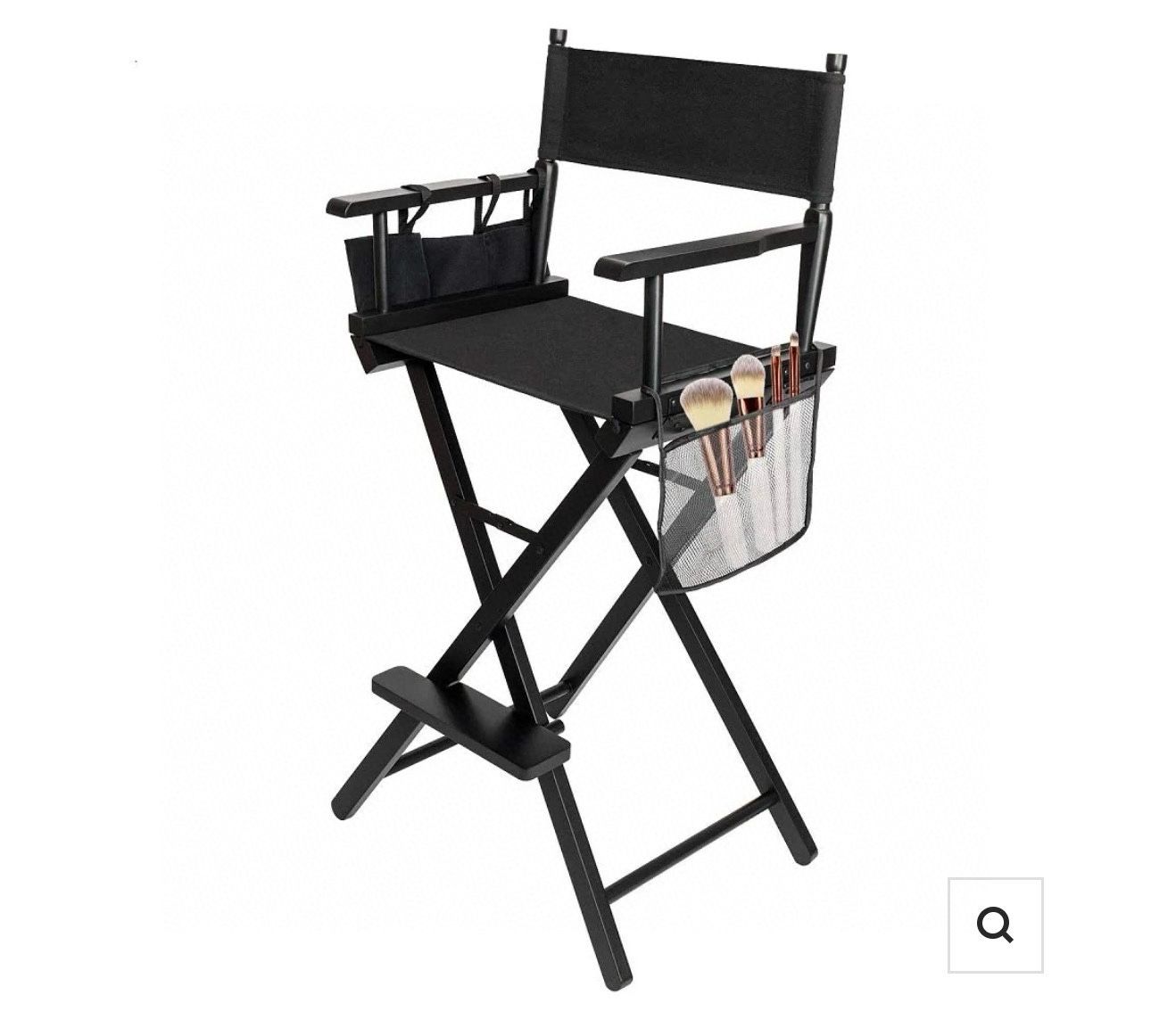 Omysalon 31in Director Chair Folding Artist Makeup Chair Features: 1.【Oversized and Comfortable】- Overall dimensions: (20.2 x 16.1 x 46.8)