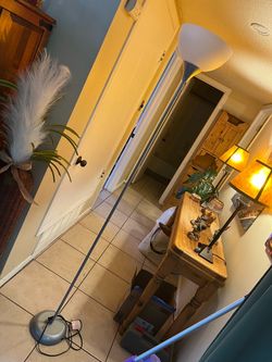 Tall Silver Torchiere Floor Lamp