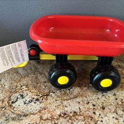 Discovery Toys Vintage NWT Lil Red Wagon Pull Toy 