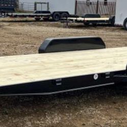 83x20 Car hauler Built 2021 Used Once 2x 3500lbs Axels 5” Channel Iron Frame 2x8 Pressure Treated Wood Floors Steel Dovertail 2ft Slide In Ramps 