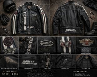 Harley-Davidson Men’s XL Genuine Leather Motorcycle Jacket, Black, Authentic, 2005