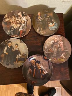 Set of 5 Norman Rockwell Collectible Plates