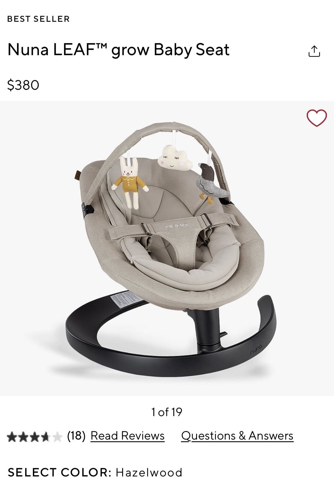 Nuna Leaf Grow Baby Seat