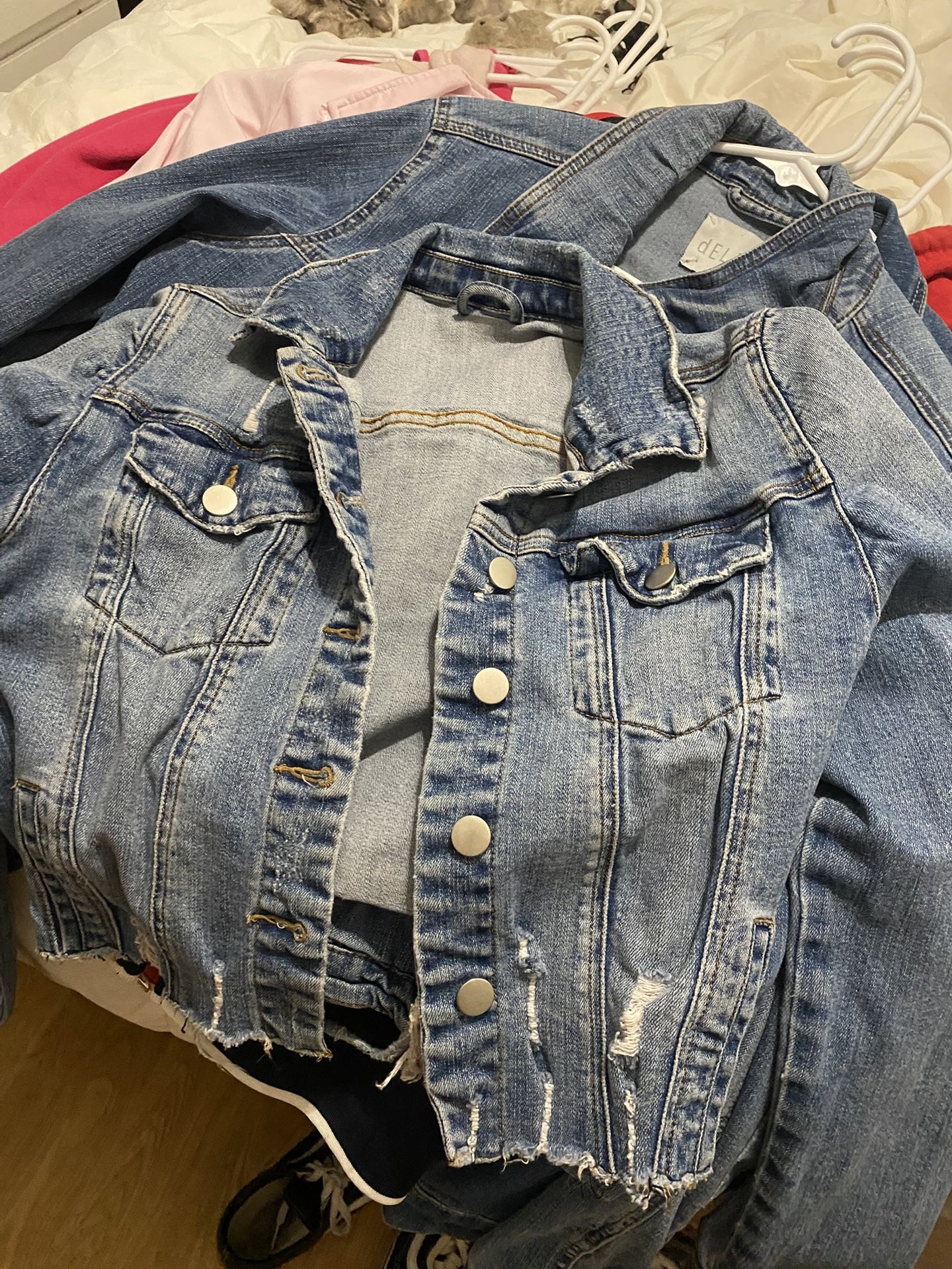 Distressed Cropped Jean Jacket