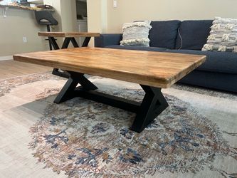 Wood Coffee Table and End Table Set
