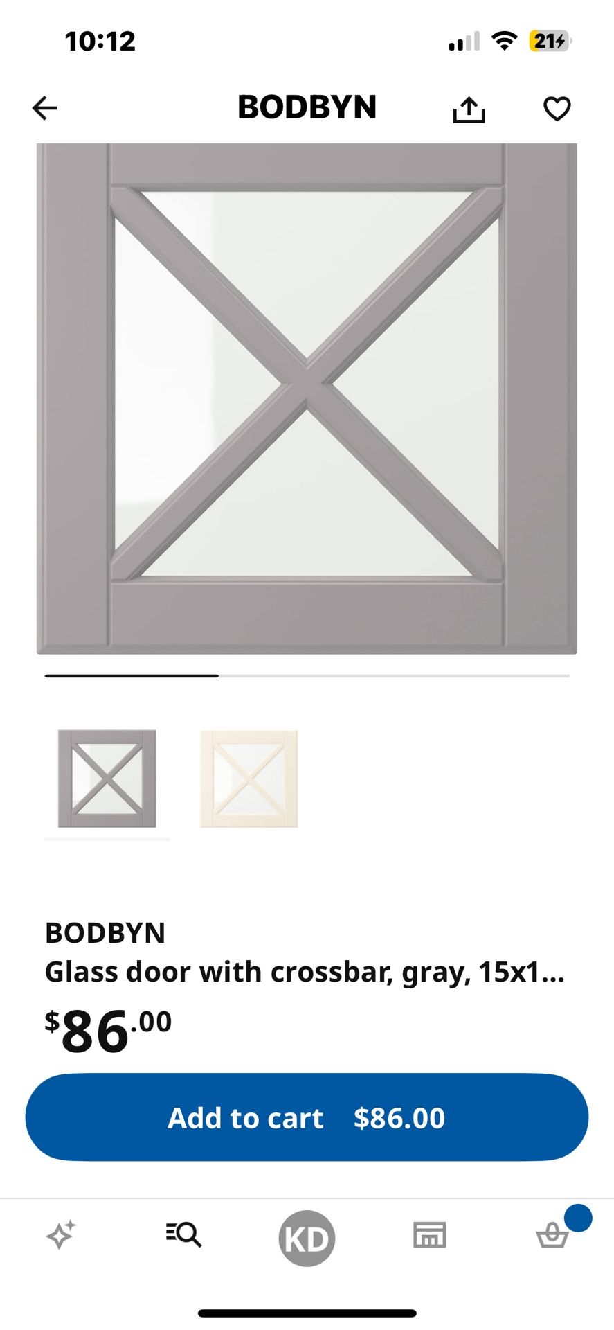12 NEW IKEA Bodbyn Grey Glass Front Cabinet Doors