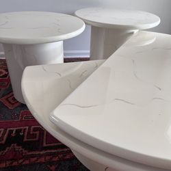 Vintage Postmodern Tables Swivel Coffee Table & Side Table  