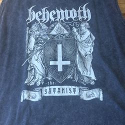 Behemoth The Satanist Official Black Cotton Sleeveless Band T-shirt Size L  NWT
