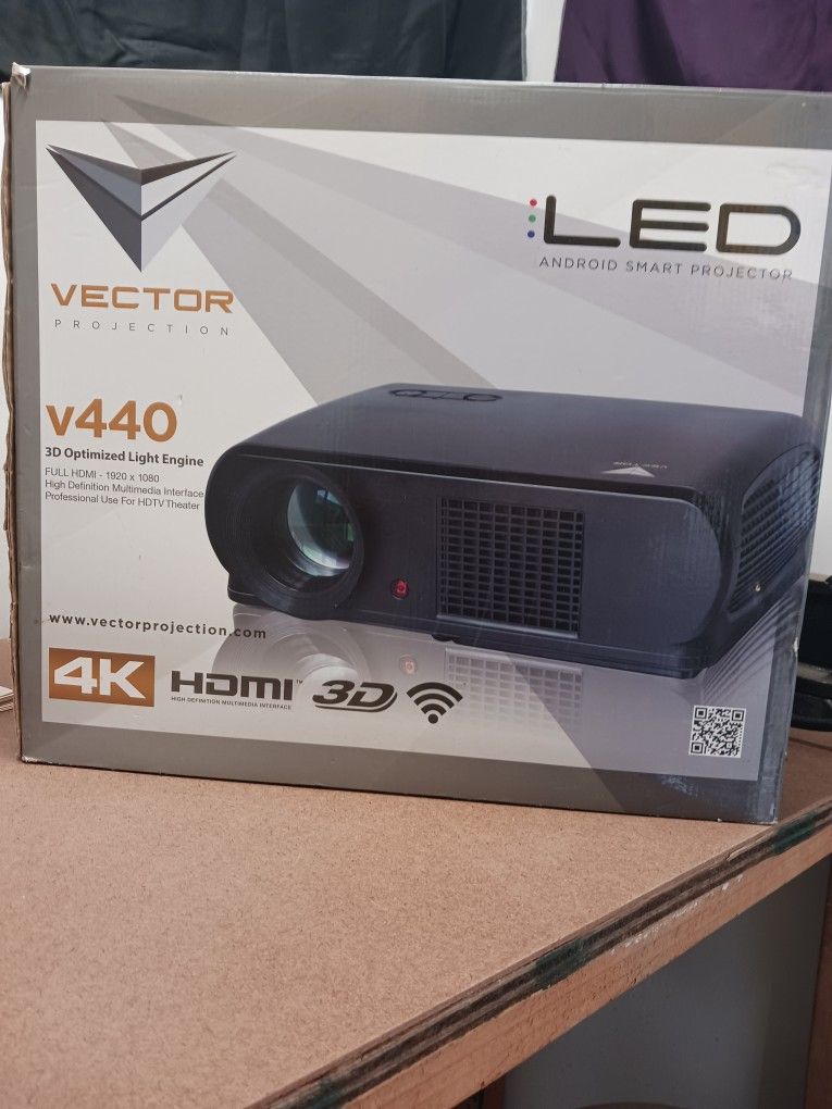 Projector With 72" Pull Down Screen