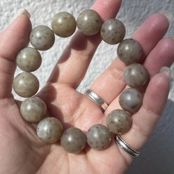 14 mm Natural Hetian Jade Seed Material Bracelet Sweet Osmanthus