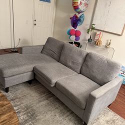 Gray L-Shaped Sectional Sofa with Chaise