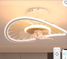 Smart Ceiling Fan 19.6 in. LED 3CCT 6 Speeds Remote App Timer Reverse White