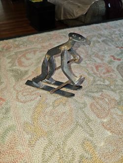 Sculptured Skier (Railroad Spikes)