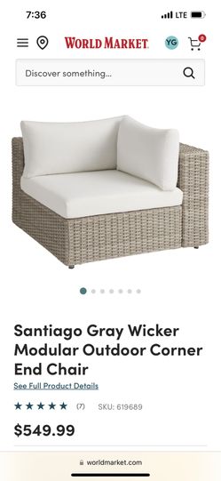 New World Market Grey Wicker Chairs Set Of 2