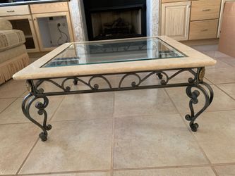 Set of two marble top tables