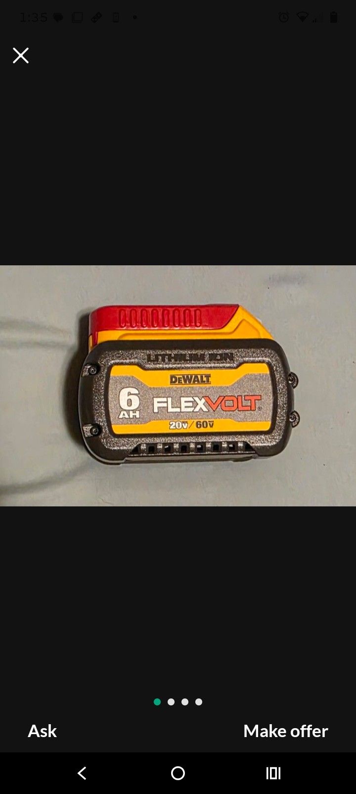DeWalt Flexvolt 6ah Battery