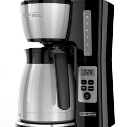 BLACK+DECKER 12 Cup Thermal Programmable Coffee Maker With Brew Strength And VORTEX Technology, Black/Steel, CM2046S