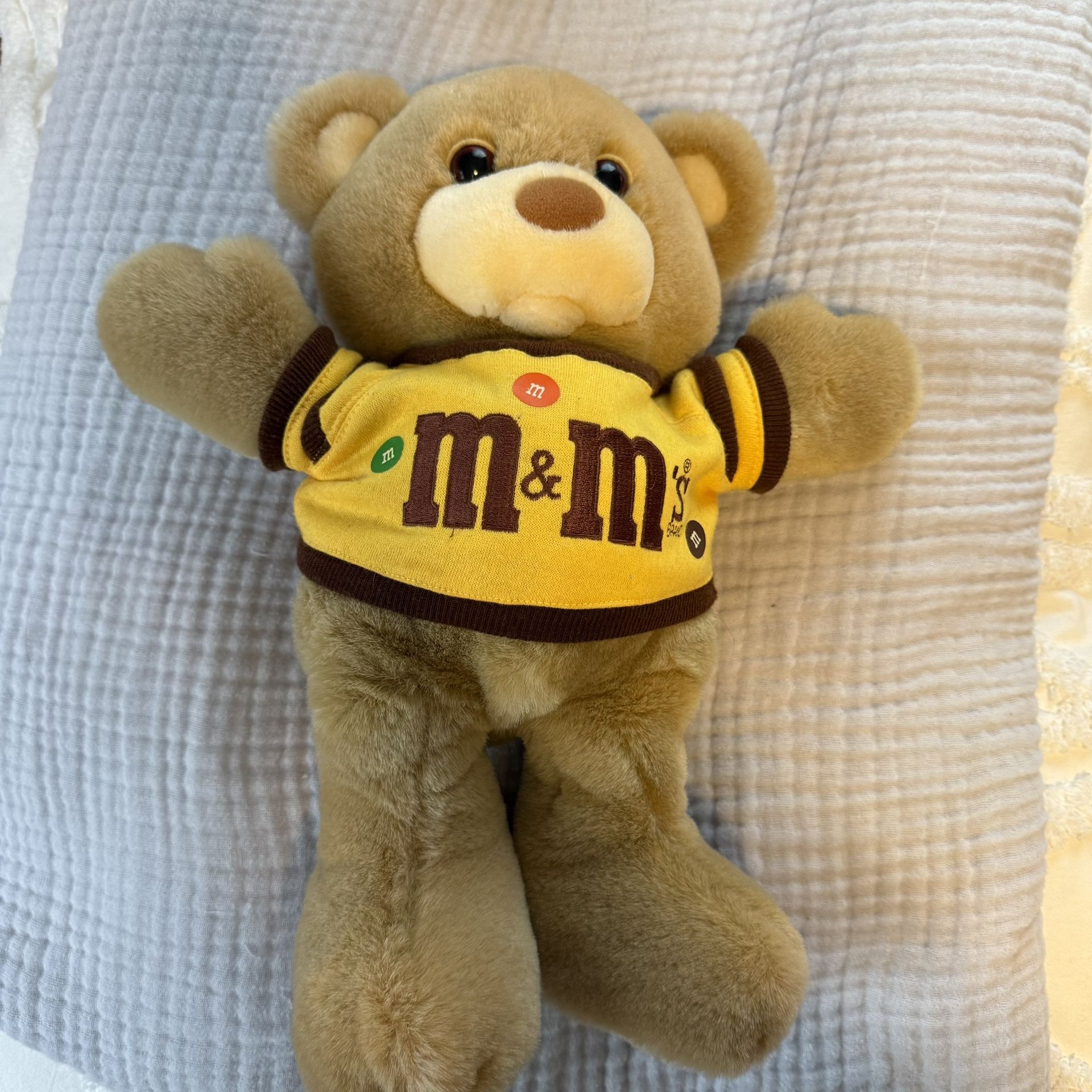 Vtg 1987 Graphics Heartline NIBBLEBITS Teddy Bear M&M's Brown 16" Plush w shirt