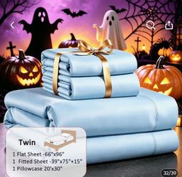 Brand New Twin Sheet Set, light blue