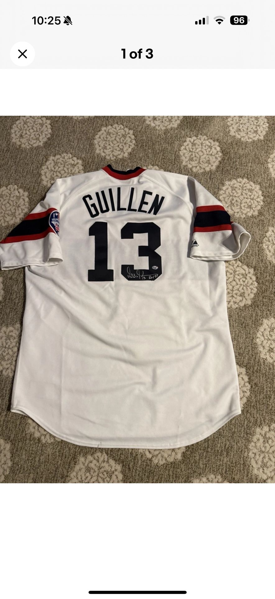 Authentic 80’s White Sox Jersey Signed By Ozzie Guillen W/ ROY Inscription