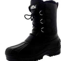 NEW SZ 13 Men Insulated Winter Snow Boots Muck Lace Up Short Nylon Rain Lace Up Casual Duck Boots