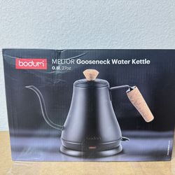 Bodum 27oz Bistro Gooseneck Electric Water Kettle, Pour Over Coffee & Tea, Stainless Steel, Matte Black
