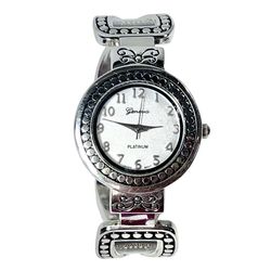 Geneva Platinum Baylor Bears Bangle Cuff Watch Silver Tone Stainless Steel