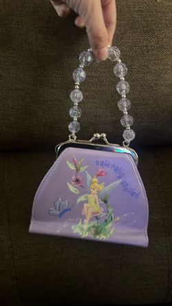 Disney tinkerbell purple cute kiss lock girls purse