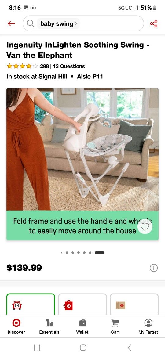 Ingenuity InLighten Soothing Swing "NEW"
