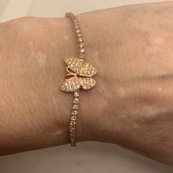 DIAMOND BUTTERFLY ADJUSTABLE BRACELET 